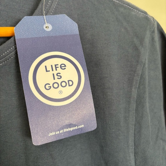 Life is good Daisy Flower Dog Crusher Tee-Women's Size XL-Blue-Short Sleeve-NWT - Picture 3 of 6